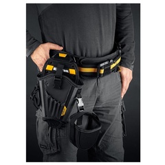 KRAFTOOL KH-5 с дополнительным съёмным карманом, с быстросъёмным креплением FastClip, 5 отделений для свёрл и бит, кобура для шуруповерта (38769)