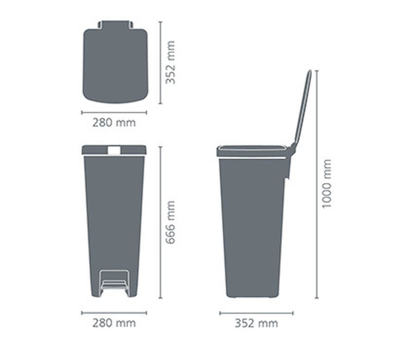 Мусорный бак Step Up (40 л), Светло-серый, арт. 800009 - фото 3