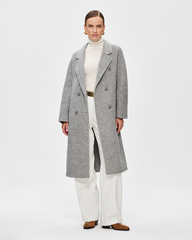 Пальто кашемировое двубортное длинное