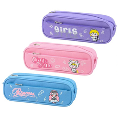 Пенал-косметичка Hong без наполнения, 22,5*7,5*4,5 см, серия "Girls", с внешним карманом, ассорти