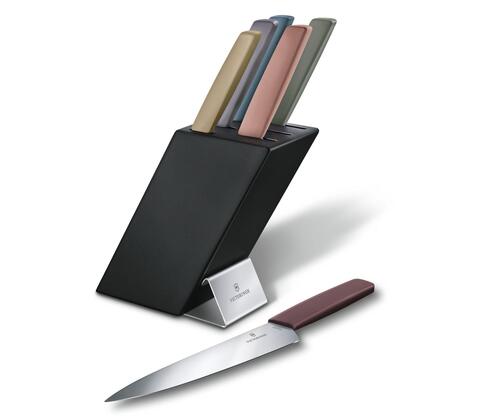 Набор ножей кухонных Victorinox Swiss Modern Cultery Block (6.7186.66) компл.:6шт с подставкой ассорти карт.коробка
