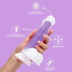 Фиолетовый фаллоимитатор So Divine Real Skin - 17 см. - 