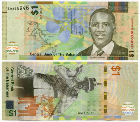 Банкнота Багамские Острова (Багамы) 1 доллар 2017 год E0888946. UNC