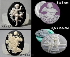 Силиконовые молды Камеи ангелы набор 4 шт