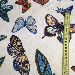 Ткань жаккард  с бабочками 3132