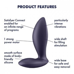 Анальный виброплаг Satisfyer Power Plug фиолетовый (Connect App)