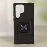 Противоударный чехол Strong Armour Case с кольцом для Samsung Galaxy S23 Ultra (Черный)