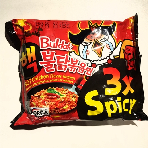 Лапша ЭКСТРЕМАЛЬНО ОСТРАЯ со вкусом курицы 3 Х Spicy // Hot chicken flavor ramen 3 x spicy, 140 г