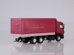 MAZ-6312 flatbed with awning restyling burgundy-gray 1:43 AutoHistory