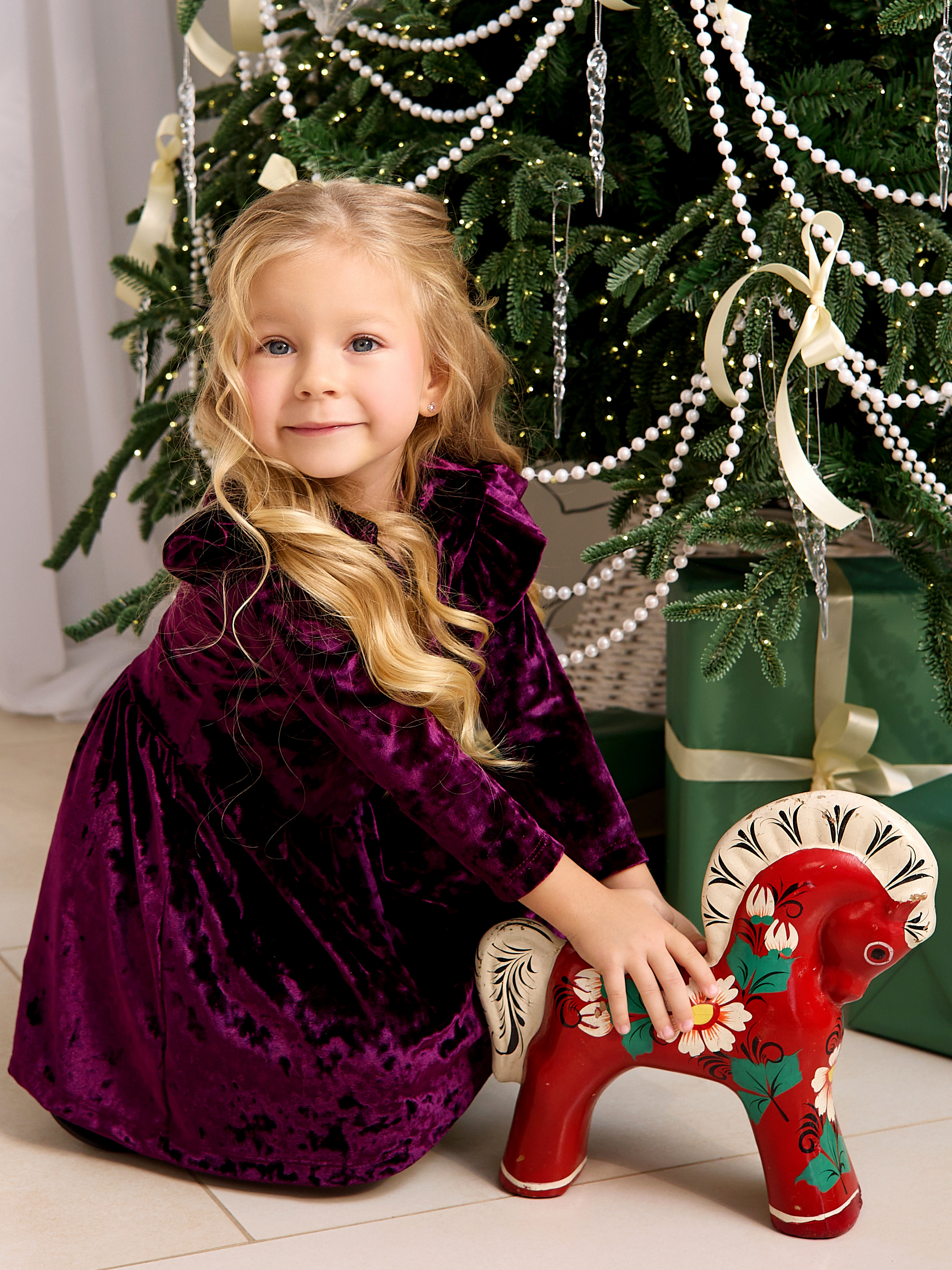 Платье Фея бархат слива