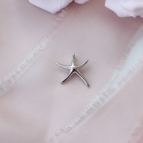 УЦЕНКА!!! Подвеска Морская звезда 15 мм, родий, У081