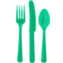 Столовые приборы пластик Festival Green (Зеленый), 24 шт.