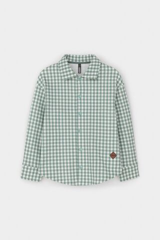 рубашка  для мальчика  КР 302567-1/полынь клетка на сахаре