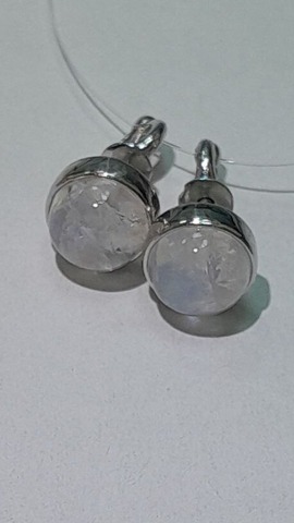 Лунный (пусеты из серебра)