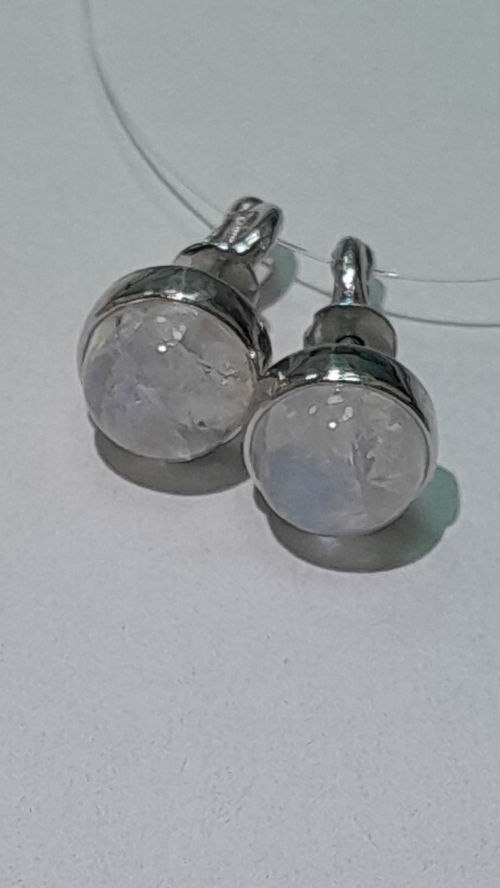 Лунный (пусеты из серебра)