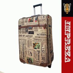 Чемодан ткань Impreza Газета 2 колеса 78х50х36(+3) см/120 (130)л/4.8 кг (ХL)