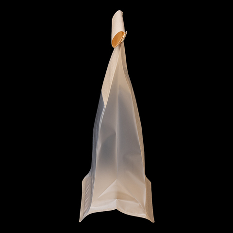 Пакет с прямоугольным дном 11,5*21*9 см с окном и зажимом, крафт