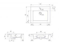 Тумба MISTY Кантри - 65  подвесная с 2 ящ.c умывальником