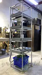 Лабораторная стеллажная многоярусная гидропонная установка 4 ЯРУСА 2250х650х530мм до 40 растений
