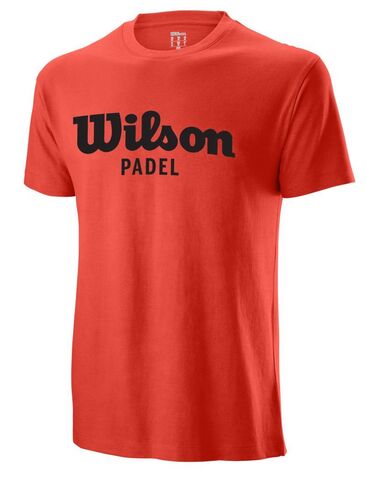 Теннисная футболка Wilson Padel Script Cotton T-Shirt II - fiesta