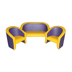 Комплект мягкой игровой мебели «Совенок» фиолетово-желтый