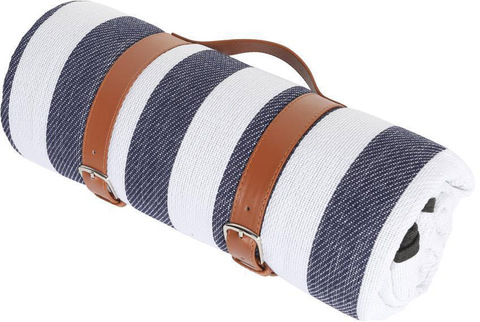 Картинка покрывало для пикника Skully WQ-blanket-wp white-blue stripes - 2