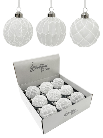 Набор шаров 8см 9шт ChristmasDeLuxe с блеском