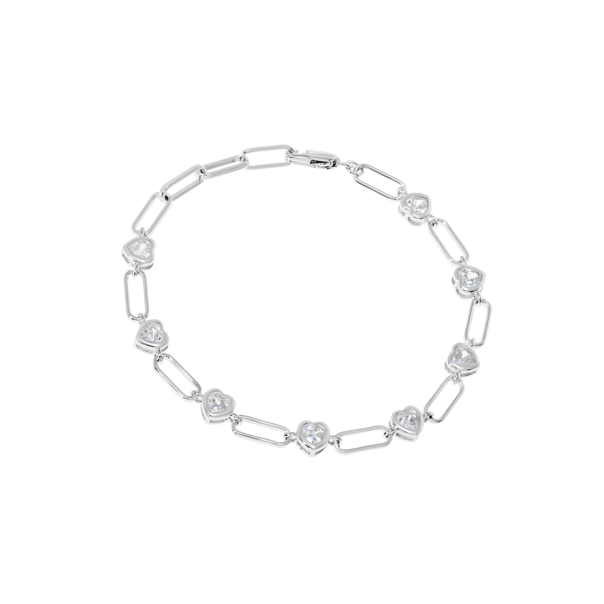 

Браслет Amazing Silver Heart Bracelet - Crystal
