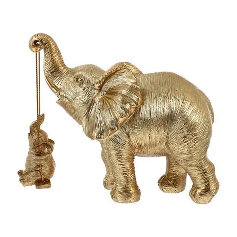 Слон золотой с слоником на качели