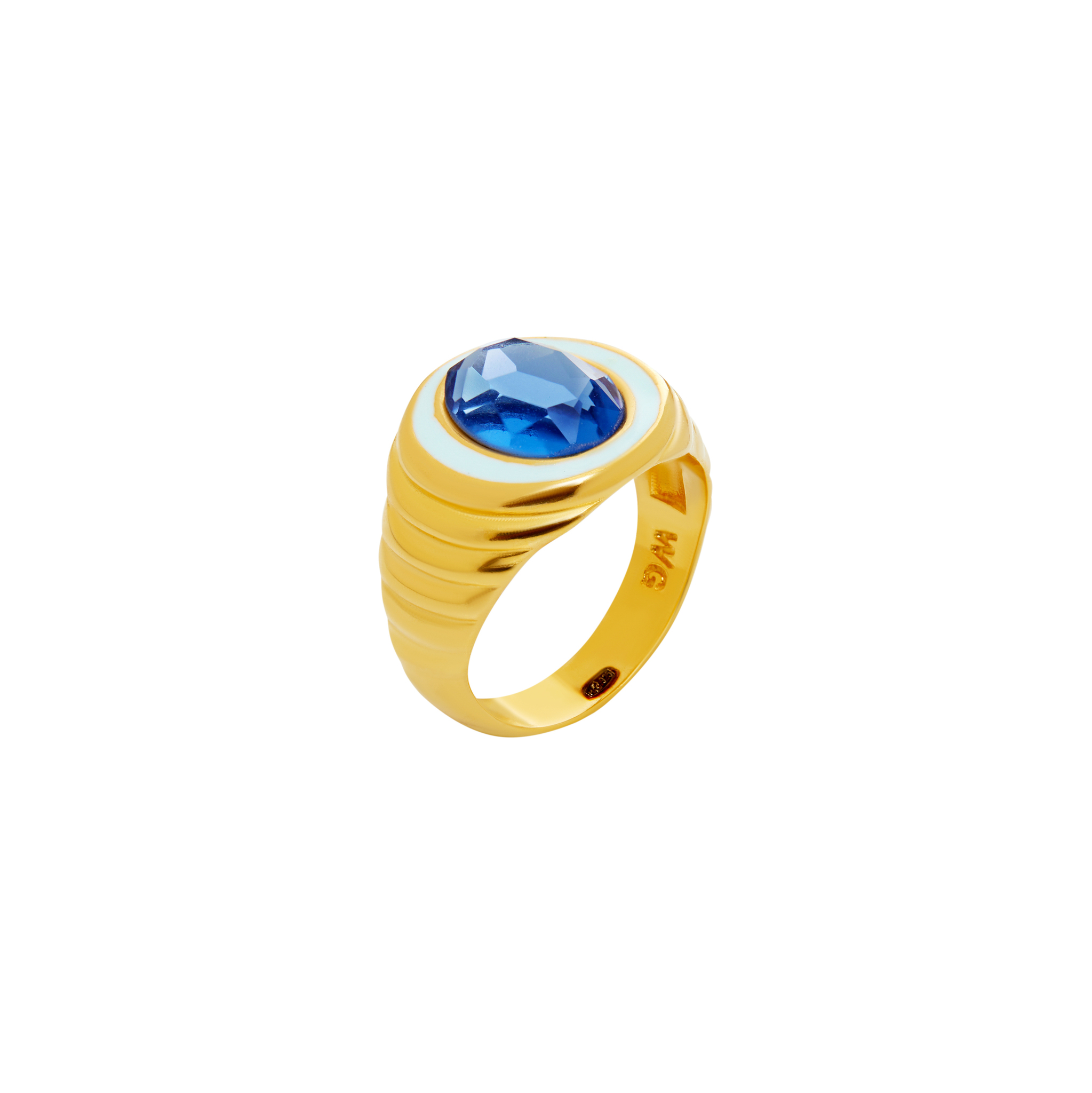 WILHELMINA GARCIA Кольцо Dreamy Crystal Ring – Blue wilhelmina garcia кольцо gold snake ring – ruby stones
