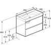 Roca ONA 857630511 модуль для раковины 800 мм, 785x450x565 мм, с 2 ящиками, темный вяз