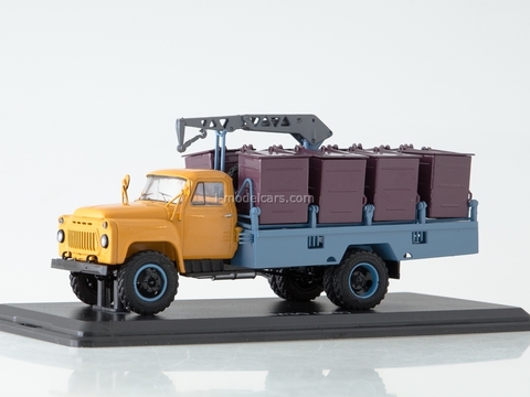 GAZ-53 M-30 Container garbage truck early yellow-blue 1:43 Start Scale Models (SSM)