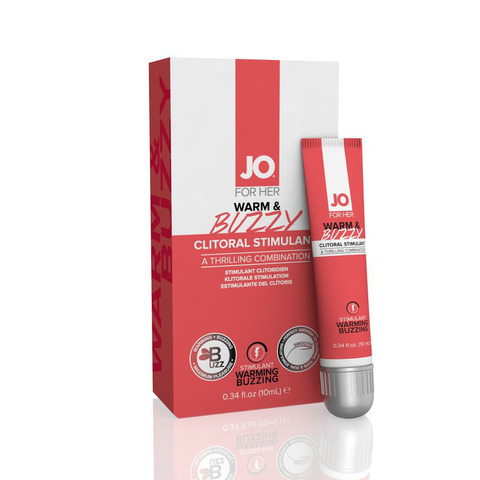 JO FOR HER WARM & BUZZY, 10ml Клиторальный гель с контрастом температур и вибрацией