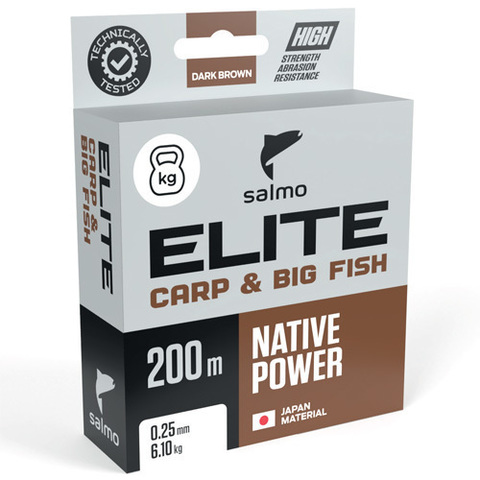 Леска монофильная Salmo Elite CARP & BIG FISH 200м, 0.32мм