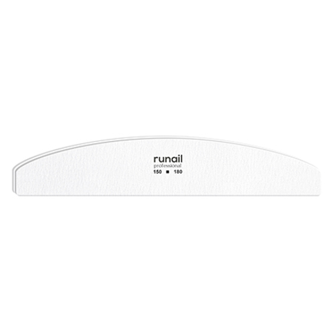 RuNail Профессиональная пилка для искусственных ногтей (белая, полукруглая, 150/180)