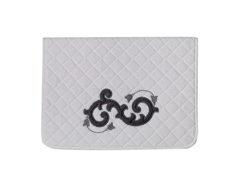 Коврик для ванной 50х70 Old Florence Ricciolo белый с серой аппликацией