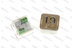 Кнопка (кнопочный модуль) KA302-S-R "19 этаж", квадратная, статическая красная подсветка, Брайль