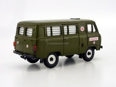 UAZ-3962 Bus Medical Service plastic painted khaki (white glass) Agat Mossar Tantal 1:43