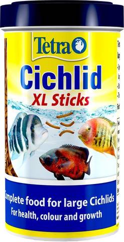 Tetra Cichlid Sticks XL основной корм для цихлид и других крупных рыб (крупные палочки) 1л