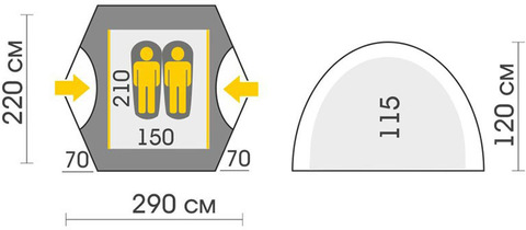 Картинка палатка туристическая Talberg Boyard 2 зеленый - 3