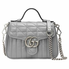 Мини-сумка Gucci GG Marmont с ручкой сверху темно-серый