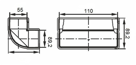 Колено вертикальное 110х55