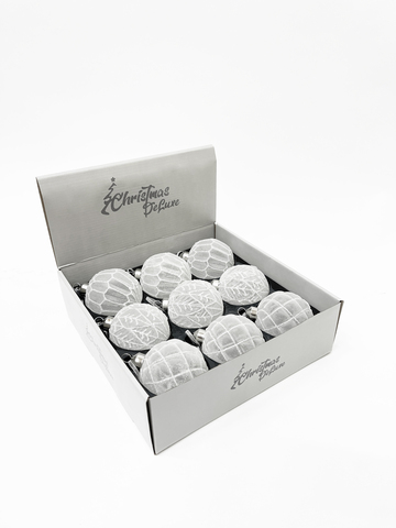 Набор шаров 8см 9шт ChristmasDeLuxe с блеском