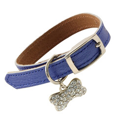 Triol ошейник-мини двойной с подвеской кожаный, 14*250мм