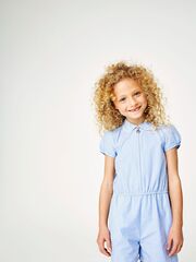 Комбинезон школьный на молни для девочки Next 519-689, Голубой, Белый