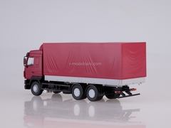 MAZ-6312 flatbed with awning restyling burgundy-gray 1:43 AutoHistory