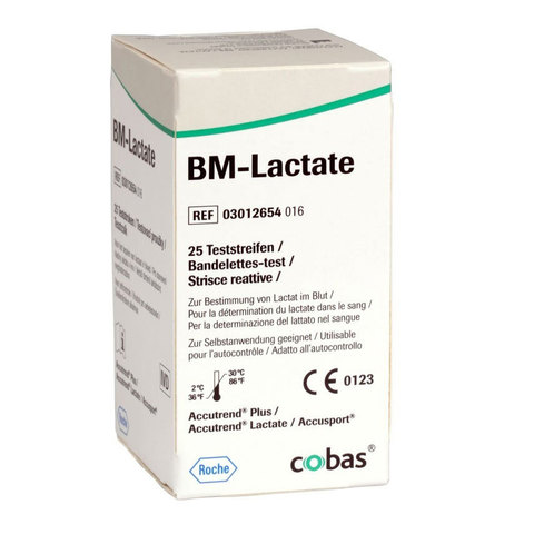 Тест-полоски аккутренд БМ-Лактат BM-Lactate, упаковка 25 шт. /Roche Diagnostics GmbH, Германия/