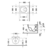 Duravit Darling New Унитаз подвесной компакт 360х485 мм,  с креплениями, вкл. крепление Durafix,с покрытием WonderGliss цвет белый 25490900001