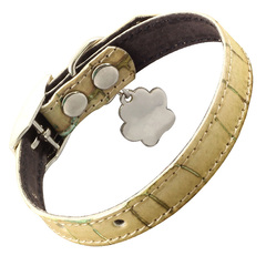 Triol ошейник-мини двойной с подвеской кожаный, 14*250мм