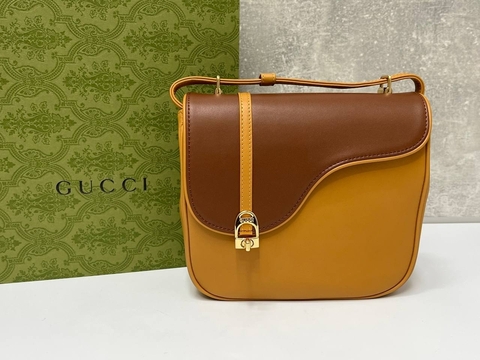 Кожаная сумка через плечо Gucci коричневый